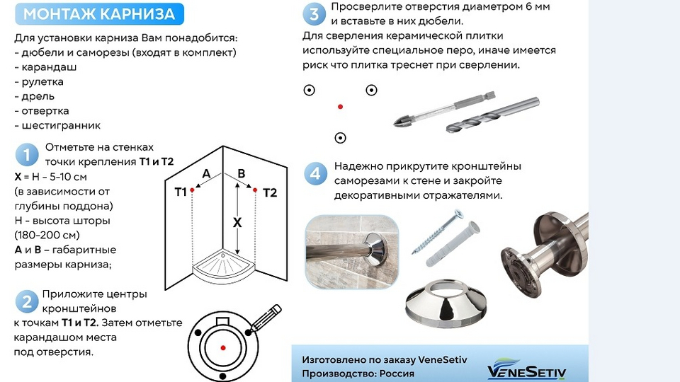 Высота установки карниза для штор