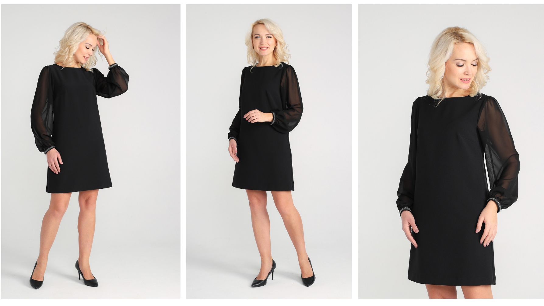 Стильное Черное Платье Для Полных фото 17