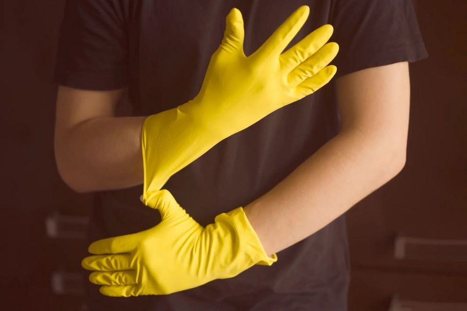 ХБ перчатки латексный облив - производство
